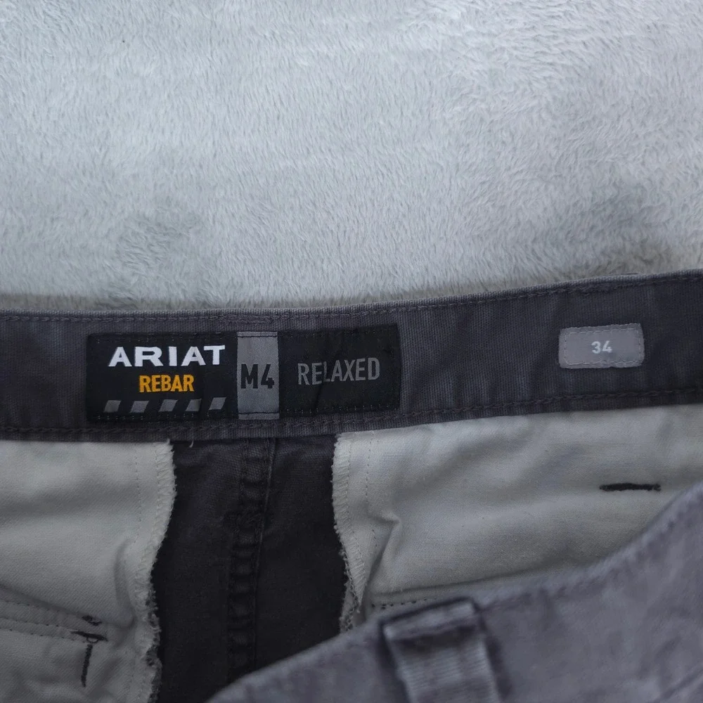 Ariat Cargo Shorts Rebar M4 Relaxed Men 34 Gray Durable Canvas Workwear 10034681